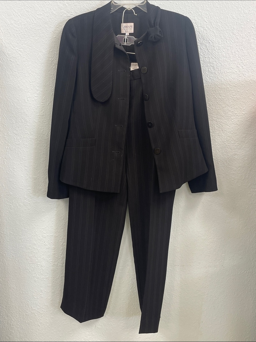 Armani Collezioni Dark Pinstripe 10 Women’s Suit Jacket & Pants